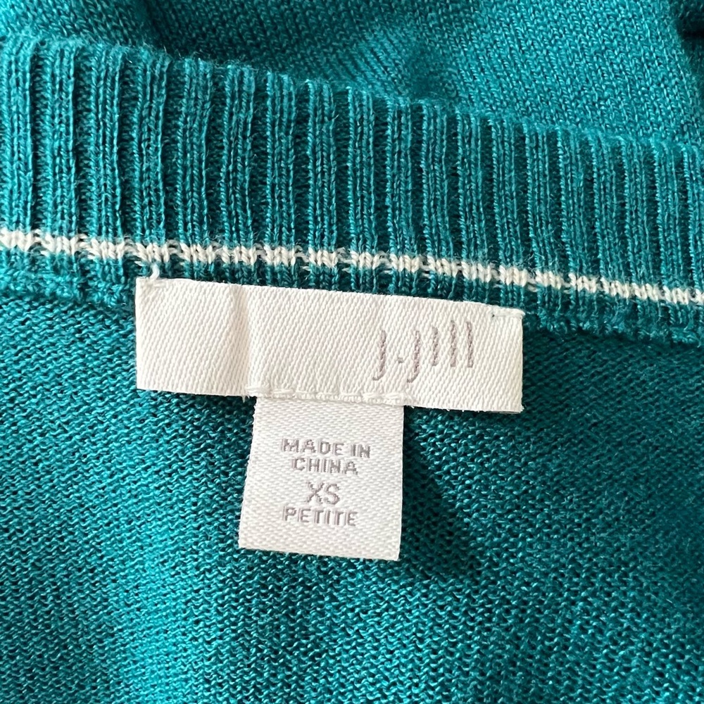 J.Jill Teal Wool Blend Cardigan Sweater - Picture 7 of 9